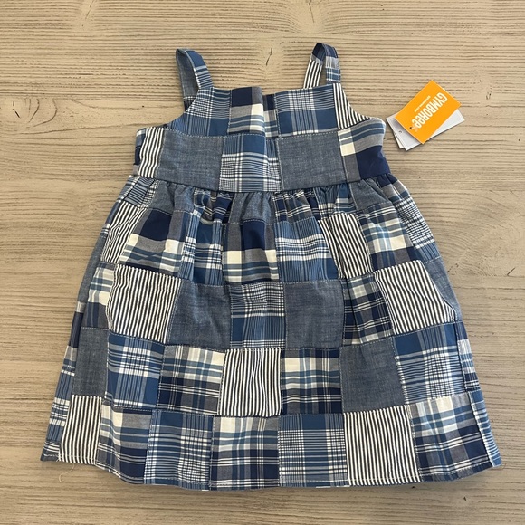 Blue madras print, sleeveless toddler girls dress from Gymboree - Picture 6 of 12